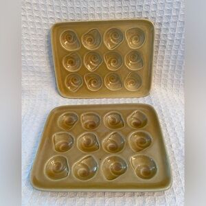 Vintage Modele Depose France Ceramic Snail - Escargot Baking Serving Dishes